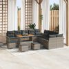 vidaXL Ensemble de canap&eacute; de jardin avec coussin 14 pcs Gris polyrotin