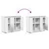 vidaXL Buffet LED Blanc 90 x 32 x 75 cm Bois d'ing&eacute;nierie