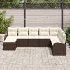 vidaXL Ensemble de Canap&eacute;s 8 pcs Marron et blanc polyrotin