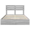 vidaXL Lit de Rangement Gris Sonoma 140 x 200 cm Bois d'ing&eacute;nierie