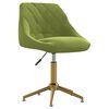 vidaXL Chaise pivotante de salle &agrave; manger Vert clair Velours