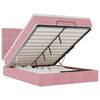 vidaXL Cadre de lit ottoman avec matelas rose 140x190 cm velours