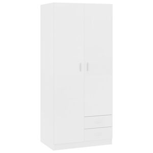 vidaXL Garde-robe Blanc 80x52x180 cm Bois d&rsquo;ing&eacute;nierie