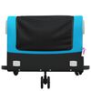 vidaXL Remorque de v&eacute;lo noir et bleu 45 kg fer