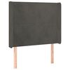vidaXL T&ecirc;te de lit &agrave; LED Gris fonc&eacute; 83x16x118/128 cm Velours