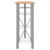 vidaXL Ensemble de bar 3 pcs gris et marron bois d'ing&eacute;nierie et fer