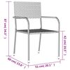 vidaXL Ensemble &agrave; Manger de jardin 7pcs gris/noir r&eacute;sine tress&eacute;e/acier