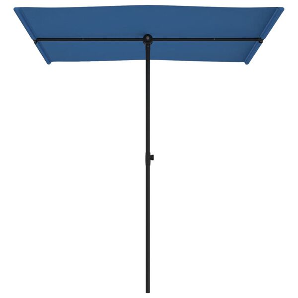 vidaXL Parasol de jardin avec m&acirc;t en aluminium 180x110 cm Bleu azur&eacute;