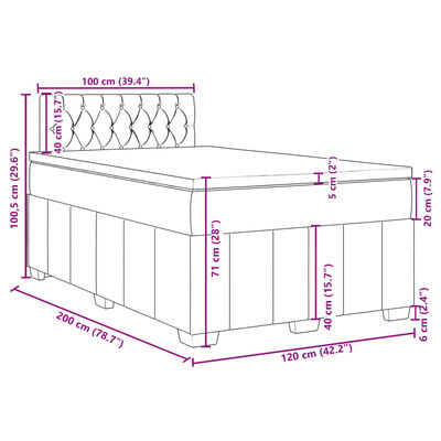 vidaXL Sommier à lattes de lit avec matelas Bleu 120x200 cm Tissu