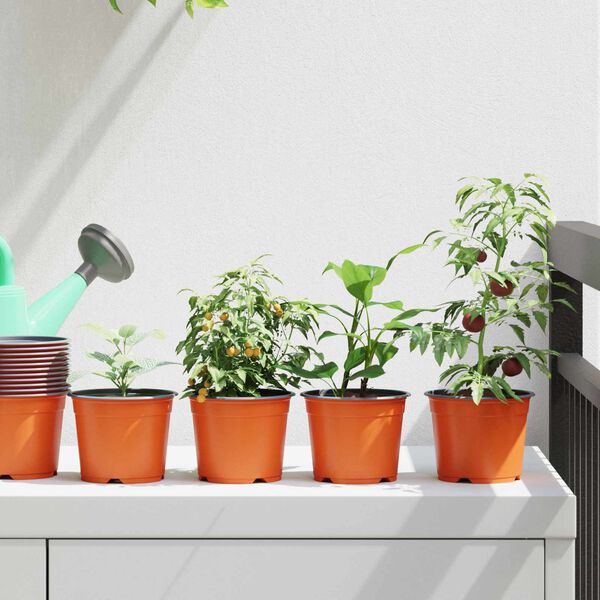 vidaXL Pot &agrave; fleurs 100 pcs C&eacute;ramique &Oslash; 15 x 12,5 cm Plastique