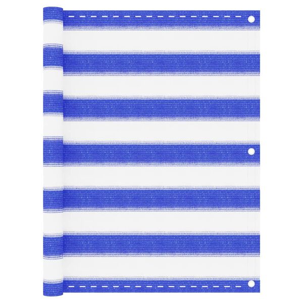 vidaXL &Eacute;cran de balcon Bleu et blanc 75x300 cm PEHD
