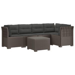 vidaXL Canap&eacute; de Jardin 5 Places avec Coussins Aspect Rotin PP