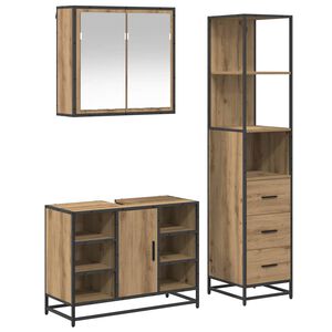 vidaXL Ensemble de mobilier de salle de bain 3 pc Ch&ecirc;ne artisanal