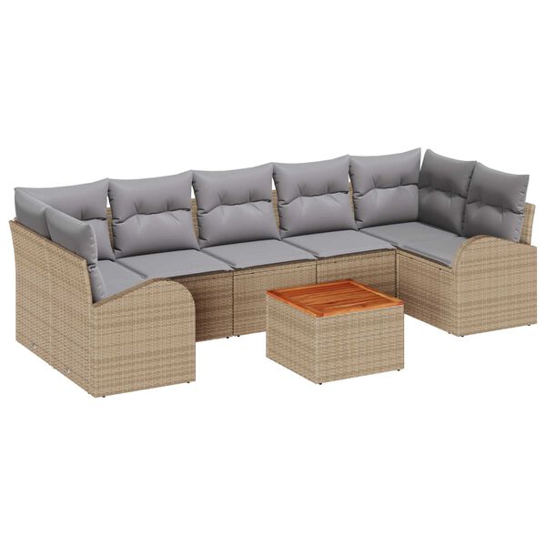 vidaXL Ensemble de canap&eacute; de jardin 8 pcs beige et gris clair