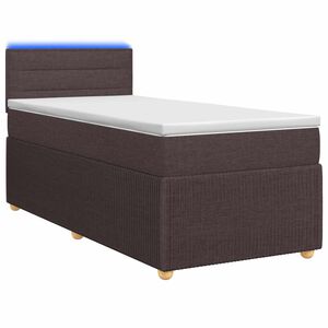 vidaXL Lit boxspring avec matelas Marron fonc&eacute; 80 x 200 cm Tissu