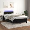 vidaXL Sommier &agrave; lattes de lit avec matelas et LED Noir 120x200 cm