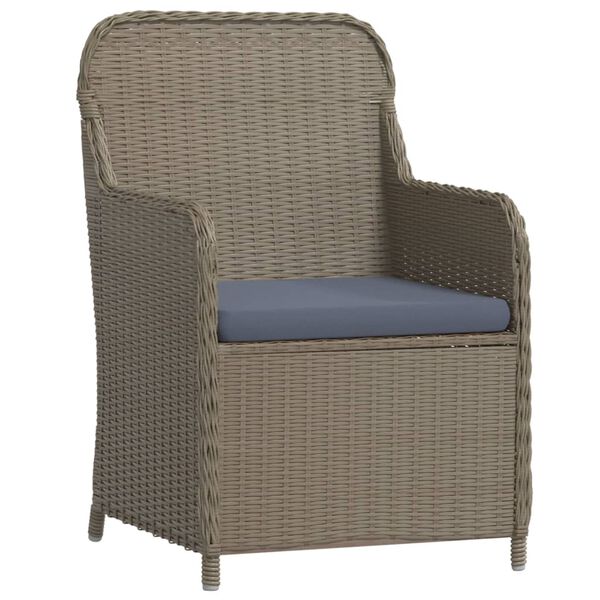 vidaXL Ensemble &agrave; manger de jardin et coussins 5 pcs Marron