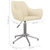 vidaXL Chaises pivotantes &agrave; manger lot de 2 Cr&egrave;me Tissu