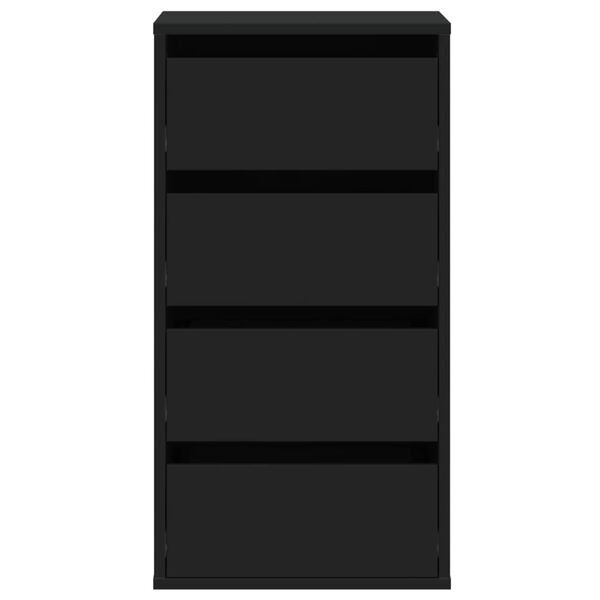 vidaXL Commode d'angle noir 40x41x76 cm bois d'ingénierie