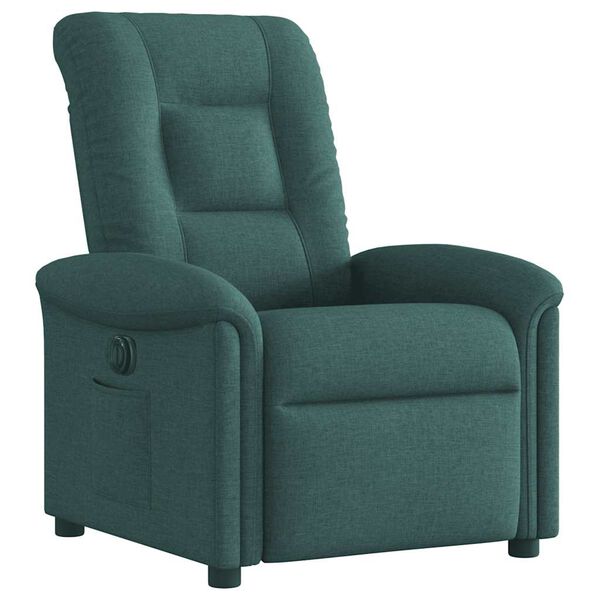 vidaXL Fauteuil inclinable &eacute;lectrique Vert fonc&eacute; Tissu