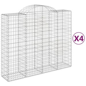 vidaXL Paniers &agrave; gabions arqu&eacute;s 4 pcs 200x50x160/180 cm Fer galvanis&eacute;