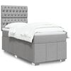 vidaXL Sommier &agrave; lattes de lit et matelas Gris clair 90x190 cm Tissu