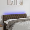 vidaXL T&ecirc;te de lit &agrave; LED Marron fonc&eacute; 160x7x78/88 cm Tissu
