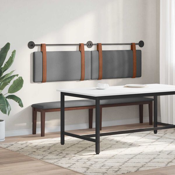 vidaXL T&ecirc;te de lit suspendue Uni Gris fonc&eacute; 170 x 55 x 5 cm PU antique