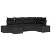 vidaXL Ensemble de canap&eacute; de jardin avec coussin 6 pcs Noir polyrotin