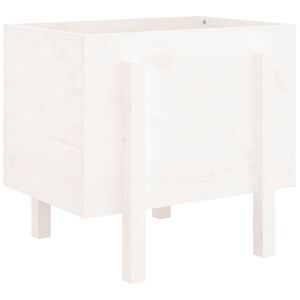 vidaXL Jardini&egrave;re blanc 62x50x57 cm bois massif de pin