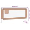 vidaXL Barri&egrave;re de s&eacute;curit&eacute; de lit d'enfant Taupe 190x25 cm Tissu