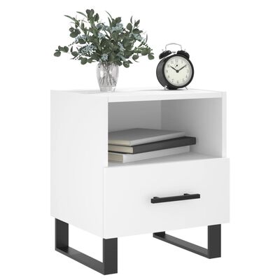 vidaXL Tables de chevet 2 pcs blanc 40x35x47,5 cm bois d’ingénierie