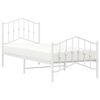 vidaXL Cadre de lit métal sans matelas avec pied de lit blanc 90x200cm