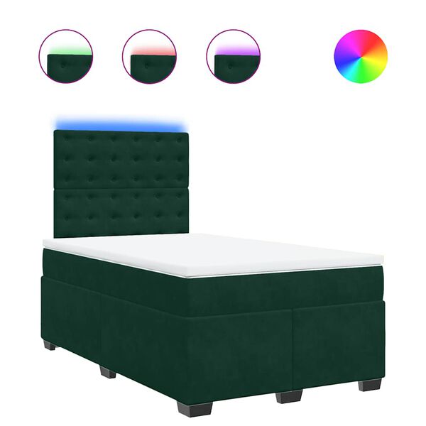 vidaXL Sommier &agrave; lattes de lit avec matelas vert fonc&eacute; 120x190 cm