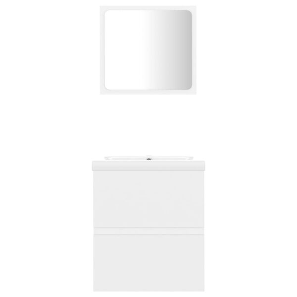 vidaXL Ensemble de meubles de salle de bain Blanc Agglom&eacute;r&eacute;