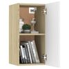 vidaXL Ensemble de meubles TV 3 pcs Blanc et ch&ecirc;ne sonoma
