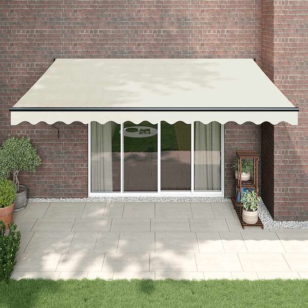 vidaXL Auvent r&eacute;tractable cr&egrave;me 4x3 m tissu et aluminium