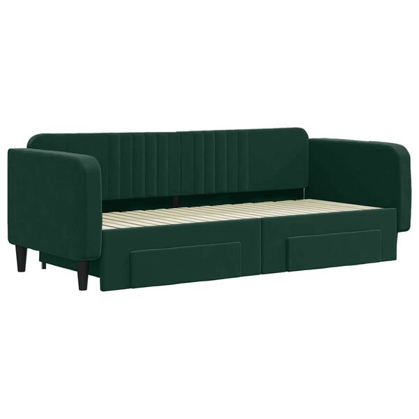 vidaXL Lit de jour avec gigogne et tiroirs sans matelas 90x200 cm