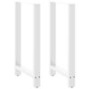 vidaXL Pieds de table de bar Blanc 2 pi&egrave;ces 60 x (100-101) cm Acier