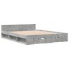 vidaXL Cadre de lit avec tiroirs sans matelas gris b&eacute;ton 120x200 cm