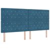 vidaXL Lit &agrave; ressorts avec matelas Bleu 200 x 200 cm Velours