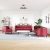 vidaXL Ensemble de canap&eacute;s Chesterfield 3pcs rouge bordeaux similicuir