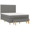 vidaXL Sommier &agrave; lattes de lit avec matelas Gris fonc&eacute; 140x200cm Tissu
