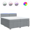 vidaXL Sommier &agrave; lattes de lit avec matelas Gris clair 200x200cm Tissu