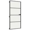 vidaXL Porte int&eacute;rieure mince noir 93x201,5 cm verre tremp&eacute; aluminium