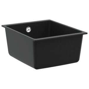 vidaXL &Eacute;vier 80% Quartz et 20% R&eacute;sine 370 x 460 mm Noir