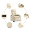 vidaXL Fauteuil inclinable Cr&egrave;me Tissu