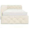 vidaXL Cadre de lit d'angle avec matelas Cr&egrave;me 100 x 200 cm Velours