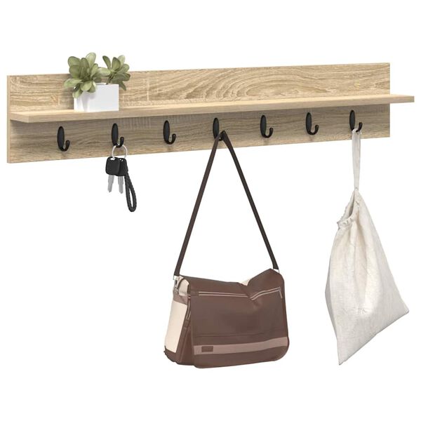 vidaXL Porte-manteau mural Ch&ecirc;ne Sonoma 100 x 10,5 x 18 cm