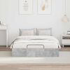 vidaXL Cadre de lit ottoman Gris B&eacute;ton 120 x 200 cm Bois d&rsquo;ing&eacute;nierie